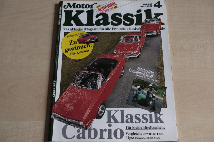 Deckblatt Motor Klassik (04/1987)